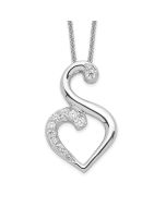 Sentimental Expressions Sterling Silver Rhodium-plated CZ Journey of Friendship 18in Necklace