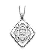 Sentimental Expressions Sterling Silver Rhodium-plated Antiqued Family Blessings 18in Necklace
