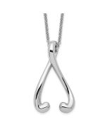 Sentimental Expressions Sterling Silver Rhodium-plated Polished I Wish You the Best 18in Necklace