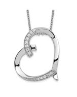 Sentimental Expressions Sterling Silver Rhodium-plated Antiqued CZ Love You Mom 18in Necklace