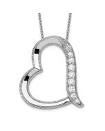 Sentimental Expressions Sterling Silver Rhodium-plated Antiqued CZ Daughter-In-Law 18in Necklace