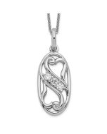 Sentimental Expressions Sterling Silver Rhodium-plated CZ Best Friends Forever 18in Necklace