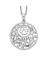 Sentimental Expressions Sterling Silver Rhodium-plated Antiqued Animal Friends-Dog 18in Necklace