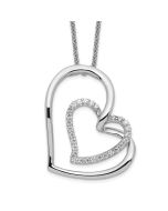 Sentimental Expressions Sterling Silver Rhodium-plated Antiqued CZ Thank You Mother 18in Hearts Necklace