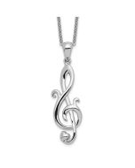 Sentimental Expressions Sterling Silver Rhodium-plated Love Note 18in Necklace