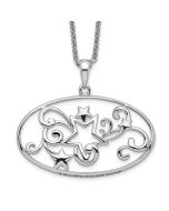Sentimental Expressions Sterling Silver Rhodium-plated Antiqued I Believe In You 18in Star Necklace