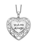 Sentimental Expressions Sterling Silver Rhodium-plated Antiqued With Me Always 18in Heart Necklace
