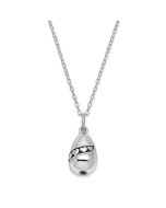 Sentimental Expressions Sterling Silver Rhodium-plated Antiqued Tear Of Love Ash Holder 18 Inch Necklace