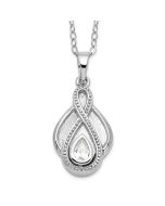 Sentimental Expressions Sterling Silver Rhodium-plated CZ Tear Of Strength Ash Holder 18 Inch Necklace