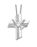 Sentimental Expressions Sterling Silver Rhodium-plated CZ Confirmation Blessings 18in. Necklace