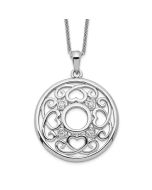 Sentimental Expressions Sterling Silver Rhodium-plated CZ Wisdom Of Friendship 18in. Necklace