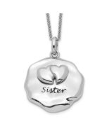 Sentimental Expressions Sterling Silver Rhodium-plated Antiqued For You My Sister 18in. Necklace