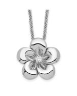 Sentimental Expressions Sterling Silver Rhodium-plated CZ Be A Blessing 14in. Necklace with 2in. ext
