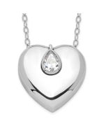 Sentimental Expressions Sterling Silver Rhodium-plated CZ Missing You Ash Holder 18 Inch Necklace