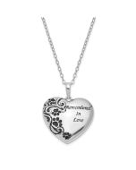 Sentimental Expressions Sterling Silver Rhodium-plated Antiqued Pet Ash Holder 18 Inch Necklace
