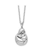 Sentimental Expressions Sterling Silver Rhodium-plated Mine To Keep Mom and Baby 18in Necklace