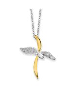 Sentimental Expressions Sterling Silver Gold-tone Faith In Flight 22in Necklace