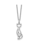 Sentimental Expressions Sterling Silver Rhodium-plated CZ Purrfect Love Cat 18in Necklace