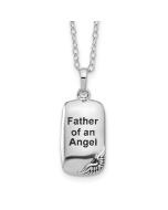 Sentimental Expressions Sterling Silver Rhodium-plated Antiqued Father of an Angel Ash Holder 18 Inch Necklace