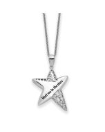 Sentimental Expressions Sterling Silver Rhodium-plated Antiqued Meet Me in the Stars 18 Inch Necklace