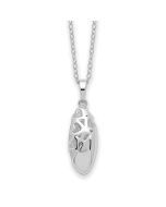 Sentimental Expressions Sterling Silver Rhodium-plated Scrolled Hearts Ash Holder 18 Inch Necklace