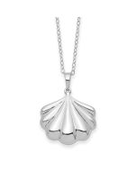 Sentimental Expressions Sterling Silver Rhodium-plated Shell Ash Holder 18 Inch Necklace