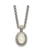 Refined Orchid Subtle Cedar Shey Couture Sterling Silver with 14K Accent 18 Inch Antiqued Mother Of Pearl Necklace