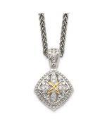 Majestic Cedar Bold Orchid Shey Couture Sterling Silver with 14K Accent 18 Inch Diamond Necklace