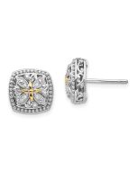 Lollipop Pie Shey Couture Sterling Silver Rhodium-plated with 14K Accent Diamond Vintage Post Earrings