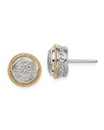 Snuggle Song Shey Couture Sterling Silver Rhodium-plated with 14K Accent Polished Diamond Post Earrings