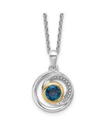 Calm River Cool Cove Shey Couture Sterling Silver Rhodium-plated with 14k Accent London Blue Topaz 18 inch Necklace