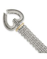 Novara Shey Couture Sterling Silver with 14K Accent 7.75 Inch Antiqued Diamond Heart Bracelet