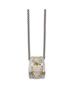 Golden Garden Cool Rose Shey Couture Sterling Silver Antiqued with 14K Accent Diamond 18 Inch Necklace