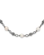 Pearl Wren Shey Couture Sterling Silver 20 Inch Antiqued  8-8.5mm Freshwater Cultured Pearl Necklace