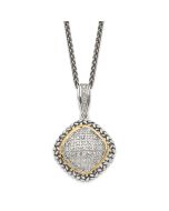 Minimal Anthem Autumn Ember Shey Couture Sterling Silver with 14K Accent 18 Inch Antiqued Diamond Necklace