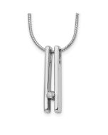 Radiant Valley White Ice Sterling Silver Rhodium-plated 18 Inch Diamond Necklace with 2 Inch Extender