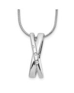 Shimmering Violet White Ice Sterling Silver Rhodium-plated 18 Inch Diamond Crossover Necklace with 2 Inch Extender