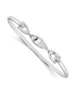 Nyx White Ice Sterling Silver Rhodium-plated Diamond Twist Bangle Bracelet