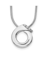 Classic Aurora Warm Anthem White Ice Sterling Silver Rhodium-plated 18 Inch Open Circle Diamond Necklace with 2 Inch Extender
