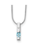 Golden Halo White Ice Sterling Silver Rhodium-plated 18 inch Diamond and Blue Topaz Necklace with 2 inch Extender
