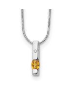 Starlit Wren White Ice Sterling Silver Rhodium-plated 18 inch Diamond and Citrine Necklace with 2 inch Extender