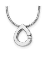 Soft Lily White Ice Sterling Silver Rhodium-plated 18 Inch Diamond Teardrop Necklace with 2 Inch Extender