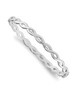 Astra White Ice Sterling Silver Rhodium-plated Diamond Twist Bangle