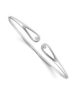 Quinn White Ice Sterling Silver Rhodium-plated Diamond Bangle