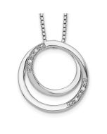 Modern Ember Subtle Sonata White Ice Sterling Silver Rhodium-plated 18 Inch Diamond Necklace with 2 Inch Extender