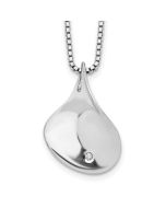 Cool Sonata White Ice Sterling Silver Rhodium-plated 18 Inch Diamond Teardrop Necklace with 2 Inch Extender