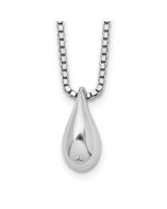Sapphire Mesa White Ice Sterling Silver Rhodium-plated 18 Inch Diamond Teardrop Necklace with 2 Inch Extender