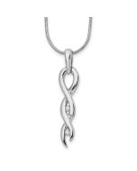 Bright Prelude White Ice Sterling Silver Rhodium-plated Diamond 18 Inch Twist Necklace with 2 Inch Extender