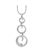 Warm Cove Soft Maple White Ice Sterling Silver Rhodium-plated 18 Inch Diamond Swirl Necklace with 2 Inch Extender