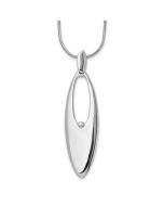 Calm Cascade White Ice Sterling Silver Rhodium-plated 18 Inch Diamond Necklace with 2 Inch Extender